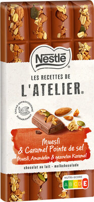 NESTLE L'ATELIER Tablette Chocolat lait muesli - 170g