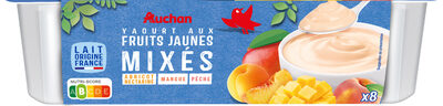 YAOURT AUX FRUITS MIXES FRUITS JAUNES Peche, abricot-nectarine, mangue