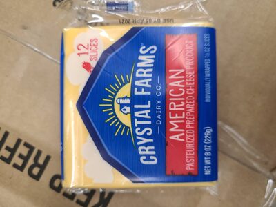 Crystal farms, american pasteurized process cheese product