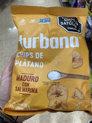 Chips de plátano maduro con sal marina
