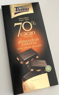 Chocolate negro 70% cacao con almendras enteras