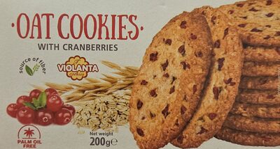 Овесени бисквити с червени боровинки