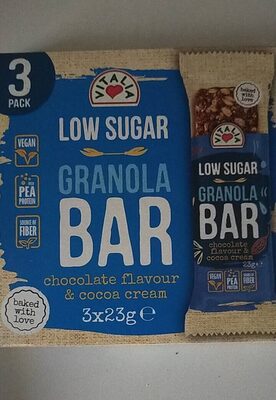 Barre granola goût chocolat et enrobage crème de cacao