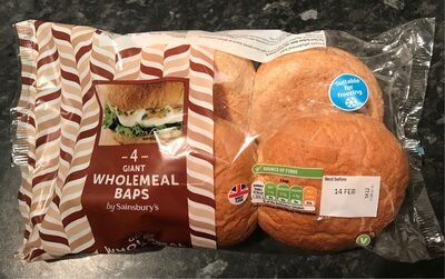 4 Giant Wholemeal Baps