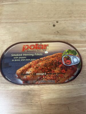 Smoked peppered herring fillets in natural juice