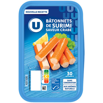 Bâtonnets de préparation à base de chair de poisson saveur crabe - x30- 500g