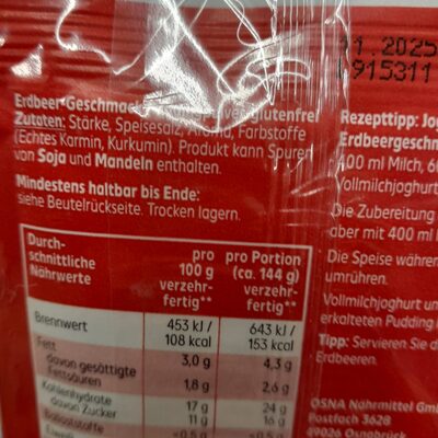 Feiner Pudding Erdbeere