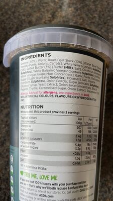 INGREDIENTS Onions (40%), Water, Roast Beef Stock