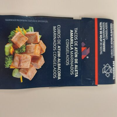 Tacos de atún de aleta amarilla marginados congelados