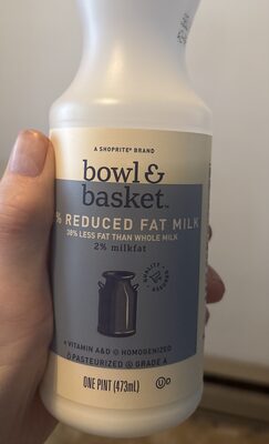 2% Reduced Fat Milk