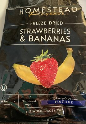 Freeze dried strawberries & Bananas