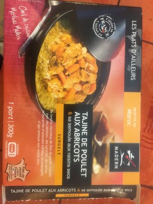 Tajine de poulet aux abricots et sa semoule cuisinée à  l'huile d'olive