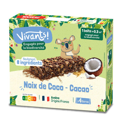 Barres céréalières à la noix de coco et au cacao