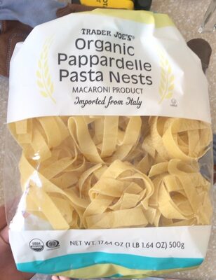 Organic pappardelle pasta nests