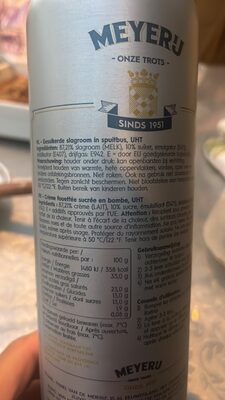 GESUIKERD/SUCRÉE SLAG ROOM CRÈME FOUETTÉE MEYERY O