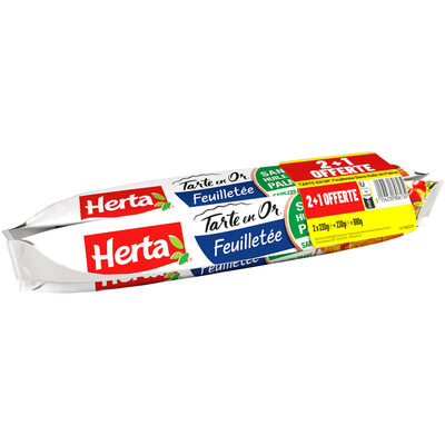 HERTA TARTE EN OR Pâte Feuilletée Ss Huile Palme LOT 2+1 OFT