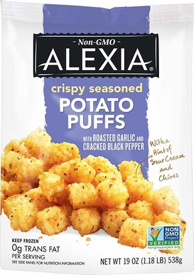 Potato Puffs with Roasted Garlic & Cracked Black Pepper